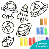 DIY Clay Stickers - Space | Air Dry Foam Clay - EKT3794